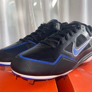 Nike ZoomGrit Metal Baseball Cleats BlackBlueWhite Men’s SZ 12 D Width Brand New